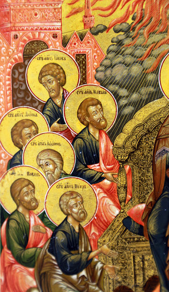 Старинная икона "Сошествие Святого Духа (Пятидесятница)" - фото 3