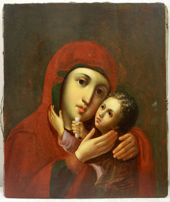 Мастер-ювелир Фетисов М.Н.
Старинная икона "Богоматерь Корсунская" в серебряном окладе - фото 2