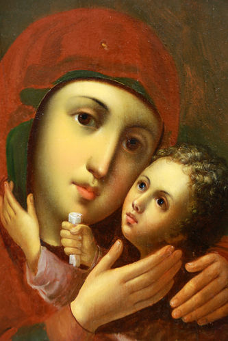 Мастер-ювелир Фетисов М.Н.
Старинная икона "Богоматерь Корсунская" в серебряном окладе - фото 3