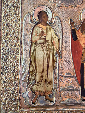 Старинная икона "Апостол Иаков и Ангел Хранитель" - фото 2