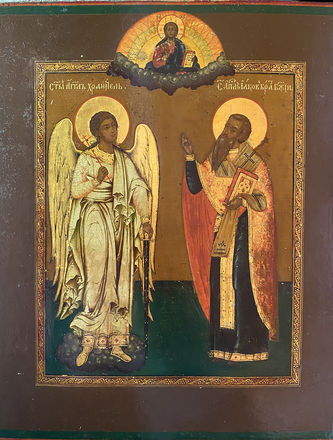 Старинная икона "Апостол Иаков и Ангел Хранитель" - фото 4