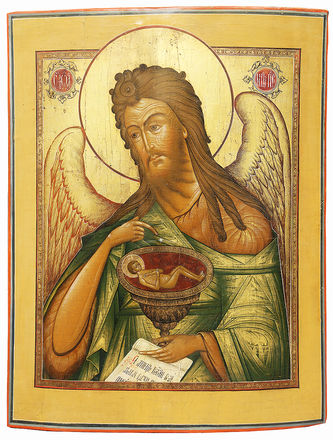 Старинная икона "Иоанн Предтеча"