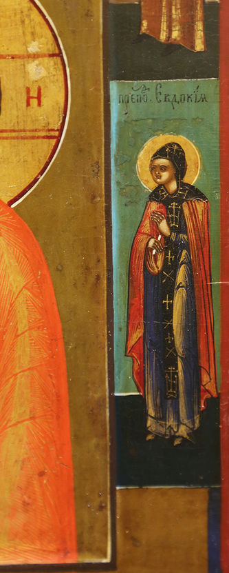 Старинная икона "Богоматерь Казанская" с предстоящими святыми - фото 4