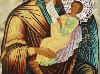 Старинная икона Богоматери "Утоли мои печали" в окладе с эмалевым венцом - фото 3