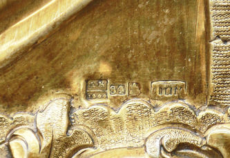 Старинная икона "Богоматерь Иверская" в окладе в стиле барокко - фото 5