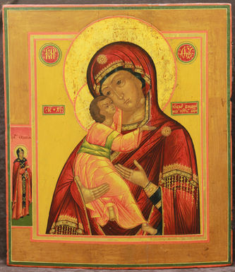 Мастер-ювелир Шелапутин Дмитрий Максимович
Старинная икона "Богоматерь Владимирская" в окладе с жемчужной ризой и камнями - фото 3