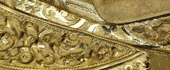 Старинная икона "Казанская Божья Матерь" в окладе с цветочным орнаментом - фото 5