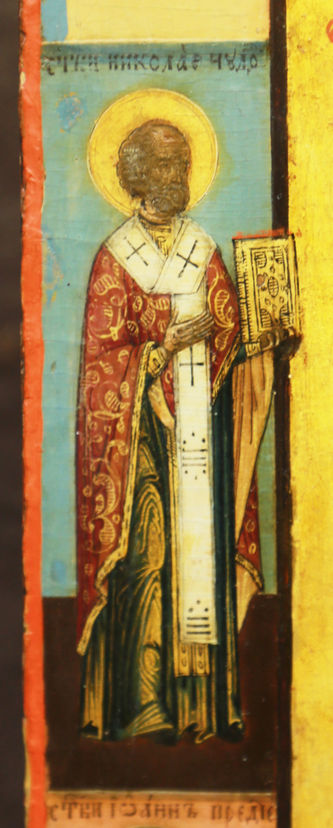 Старинная икона "Богоматерь Владимирская" с предстоящими святыми - фото 4