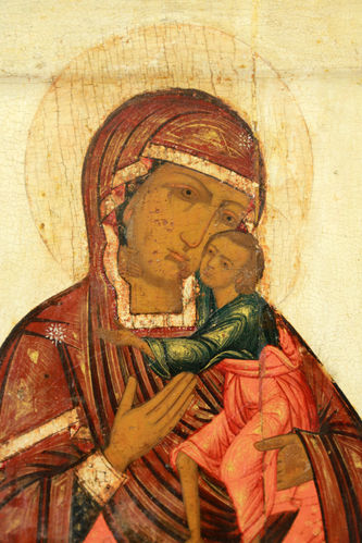 Старинная икона "Толгская Богоматерь" с предстоящими - фото 2