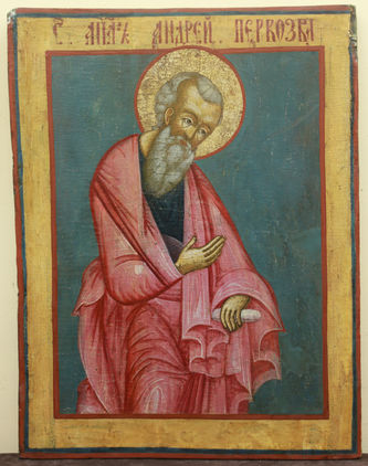 Старинная икона "Апостол Андрей Первозванный"