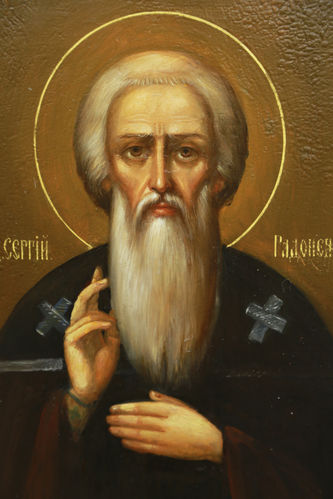Старинная икона "Преподобный Сергий Радонежский" - фото 2
