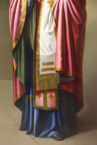 Старинная икона на металле "Святой Николай Чудотворец" - фото 3