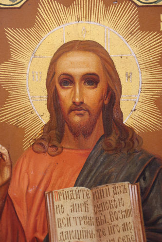 Старинная икона "Господь Вседержитель" в стиле модерн - фото 2