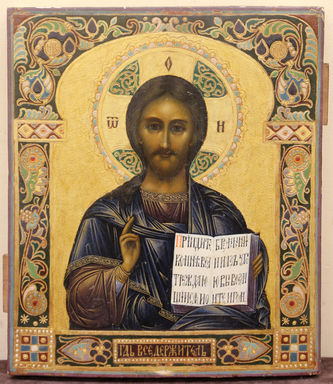 Старинная икона "Господь Вседержитель" в стиле модерн - фото 2