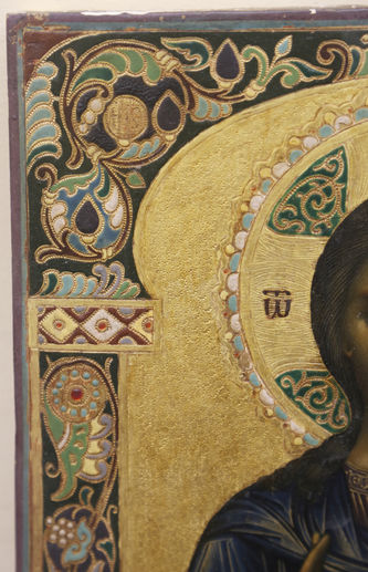 Старинная икона "Господь Вседержитель" в стиле модерн - фото 3