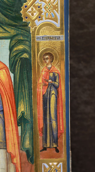 Старинная икона "Введение Богородицы во храм" с предстоящими - фото 3