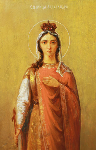Антикварная икона "Святая мученица царица Александра" - фото 2