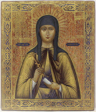 Старинная икона "Преподобная Ксения Миласская (Римская)"