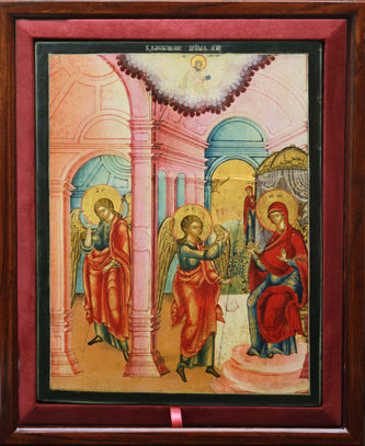 Старинная икона "Благовещение" - фото 3