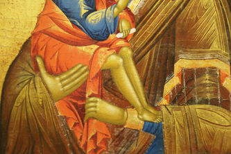 Редкая старинная икона "Богоматерь Донская на золотом фоне" - фото 3