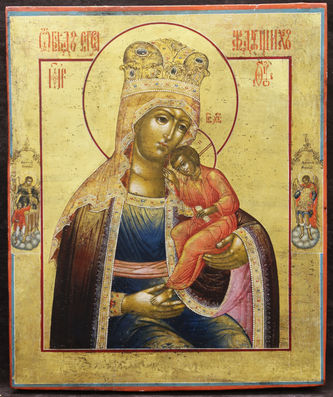 Редкая старинная икона Богородицы "Избавление от бед страждущих"