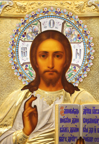 Фаберже
Старинная икона "Господь Вседержитель в окладе с расписной эмалью" - фото 2