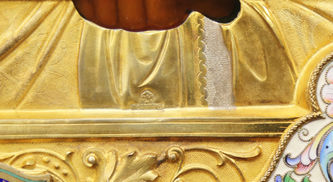 Фаберже
Старинная икона "Господь Вседержитель в окладе с расписной эмалью" - фото 5