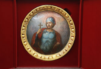 Старинная икона-тондо "Фёдор Стратилат" - фото 4