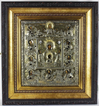 Старинная икона Божья Матерь "Курская Коренная Знамение" - фото 3