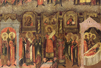 Старинная икона "Покров Пресвятой Богородицы" - фото 3