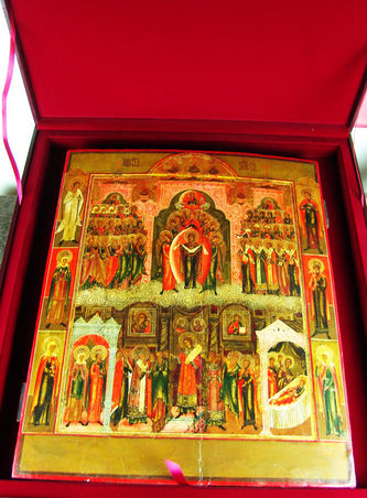 Старинная икона "Покров Пресвятой Богородицы" - фото 5